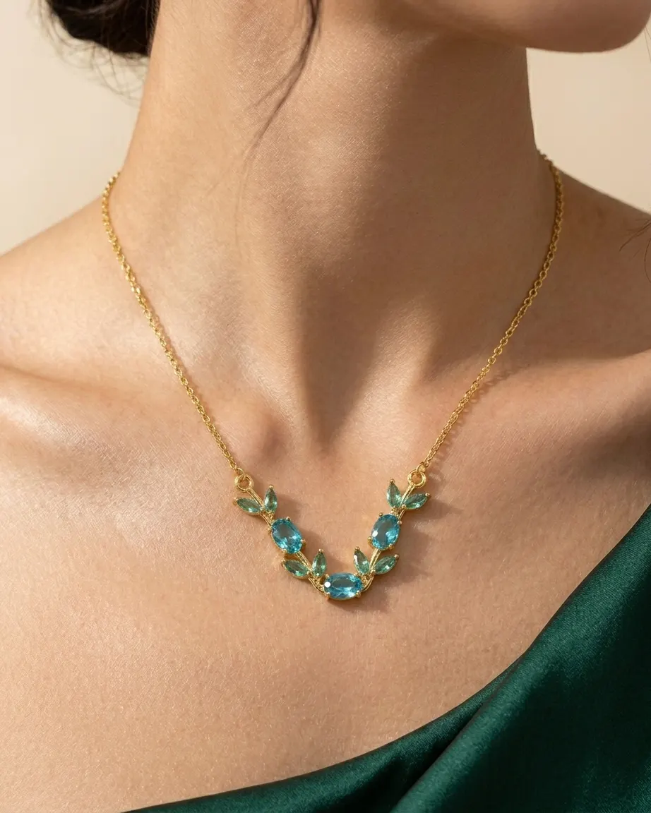 Collier Crystal Tulip en acier inoxydable waterproof - vue principale